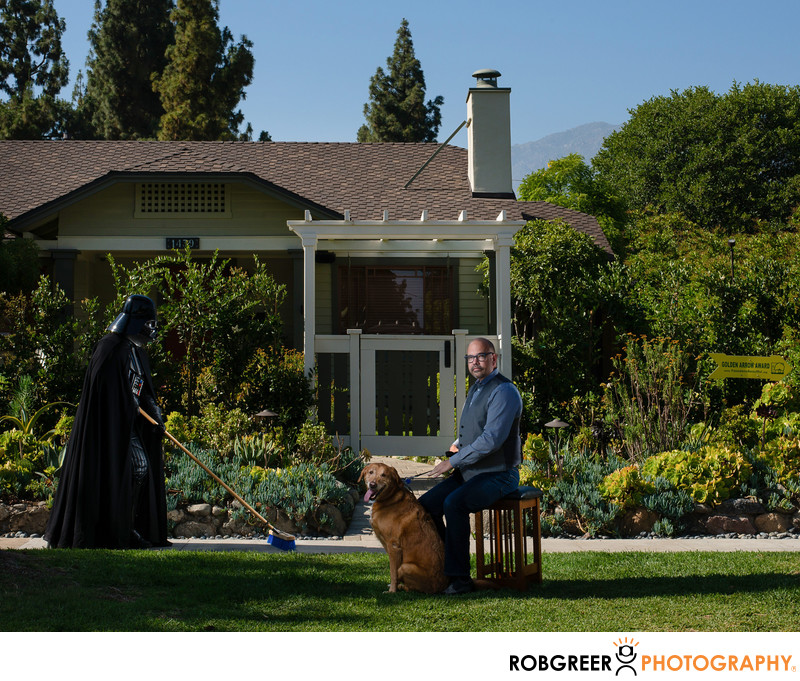 Family Portrait: Rob Greer, Newt & Darth Vader