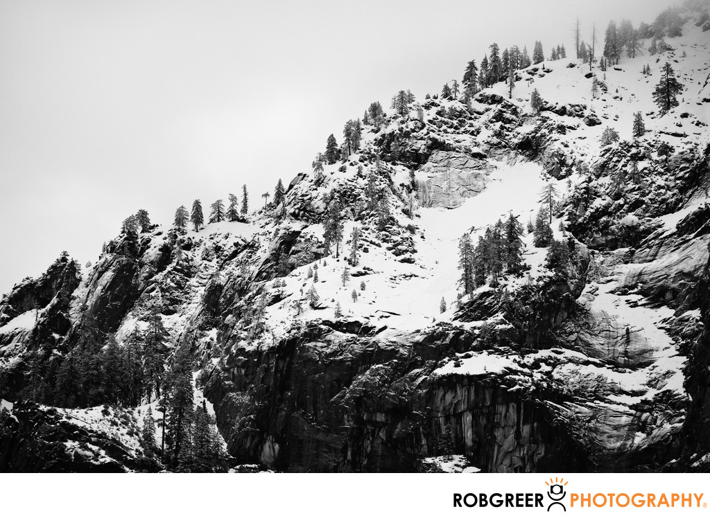 Rugged Mountaintop during Yosemite Winter