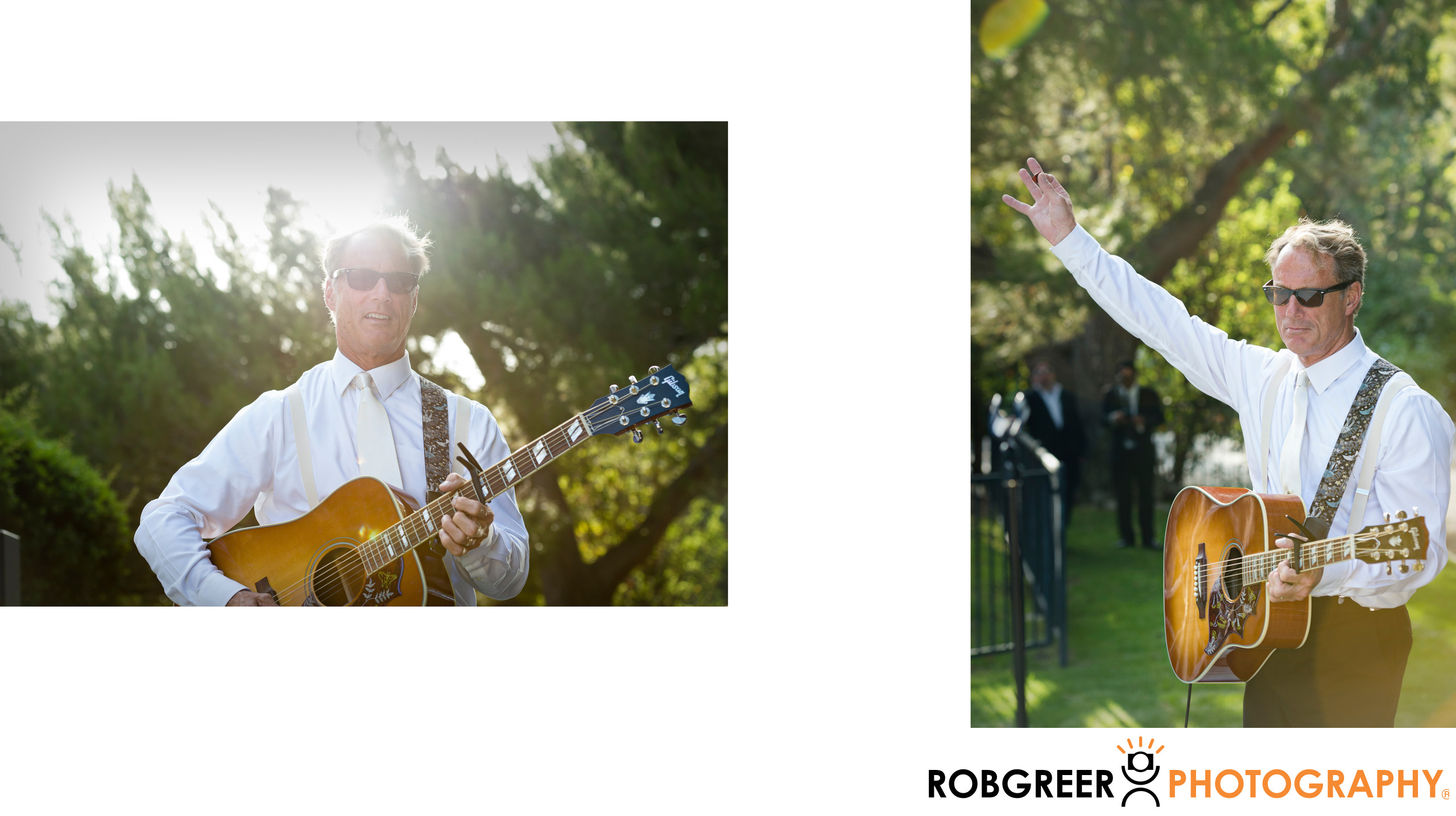 Father of the Bride Plays with Band - Malibu Residence Backyard Wedding - Rob Greer Photography