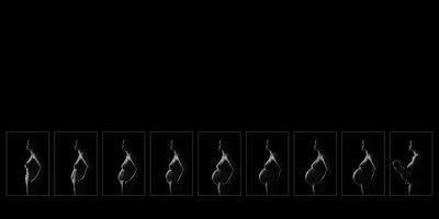 Sequence - Pregnancy - Standing Fine Art Nude