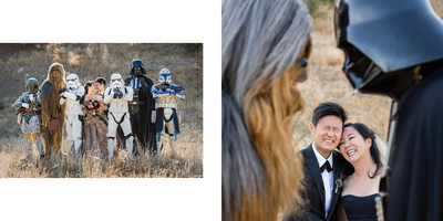 Chewbacca & Darth Vader with Laughing Couple
