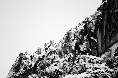 Jagged Downward Mountain Winter Slope in Yosemite
