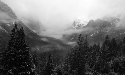 Meager Attempt at Clearing Winter Storm at Tunnel View