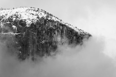 Winter Mountaintop in Yosemite Floating in Clouds