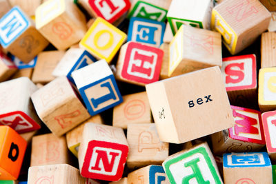 Wooden Blocks Spell Sex