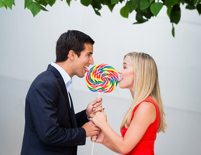 Lollipop Licking Engagement Photography