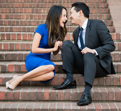 Engaged Couple Laughter