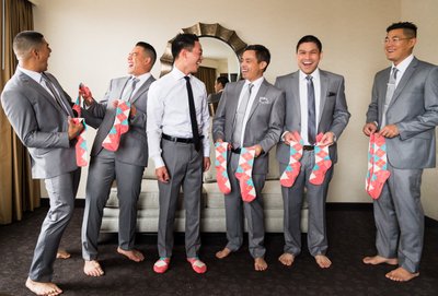 Groomsmen with Groom's Gifts