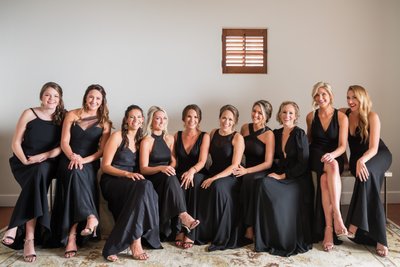 Bridesmaids Portrait: Seated Sisters
