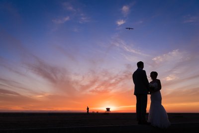 Wedding Day Sunset: Beach Silhouette