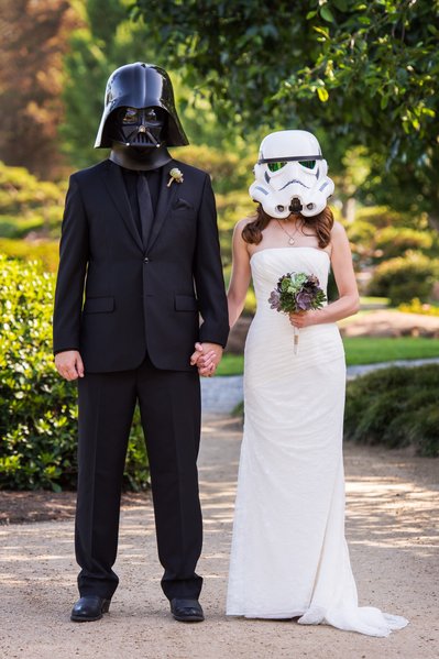 Star Wars Wedding: Vader Groom & Stormtrooper Bride